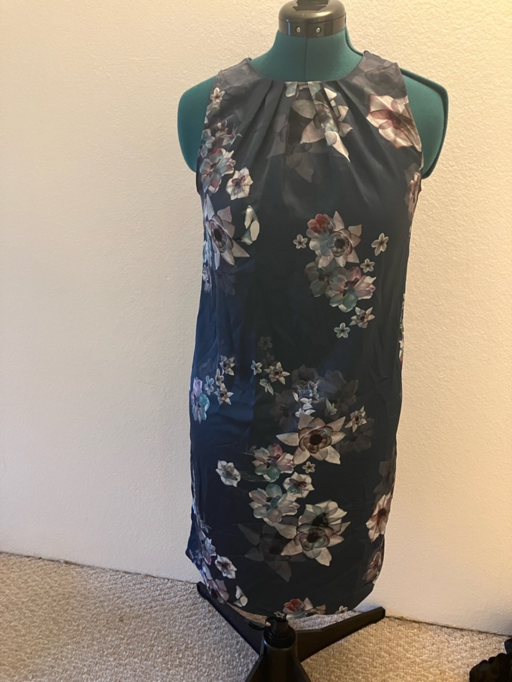 H&M Navy Floral Halter Shift Dress